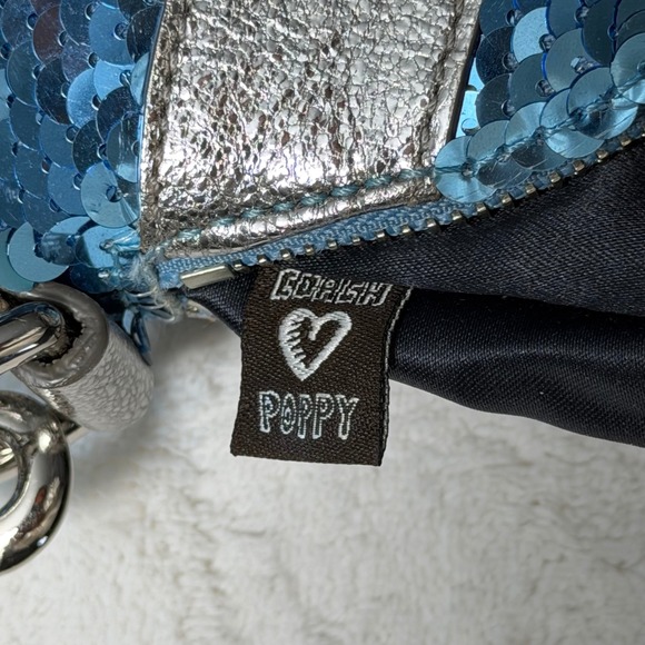 Coach Limited Edition Poppy Sequins Bag Blue Silver Metallic Discontinued - Picture 5 of 7